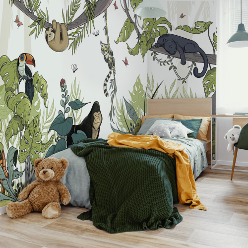 Papier peint chambre bébé jungle - Acte Deco