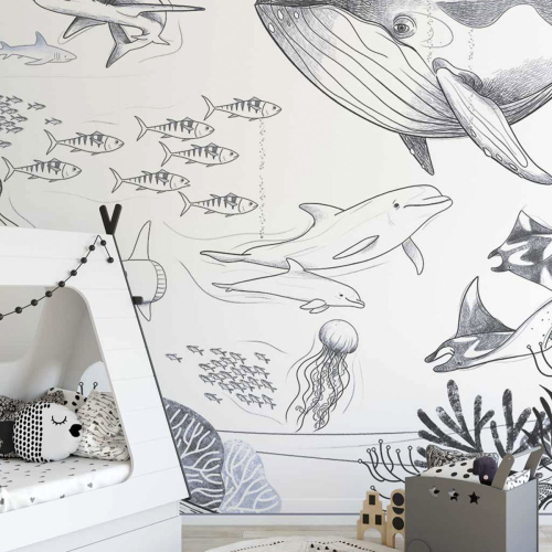 Panoramic Ocean wallpaper by Emmanuelle Colin for children's rooms