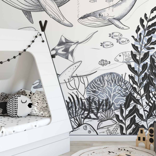Papier peint panoramique Océan d'Emmanuelle Colin pour la décoration de chambres d'enfant