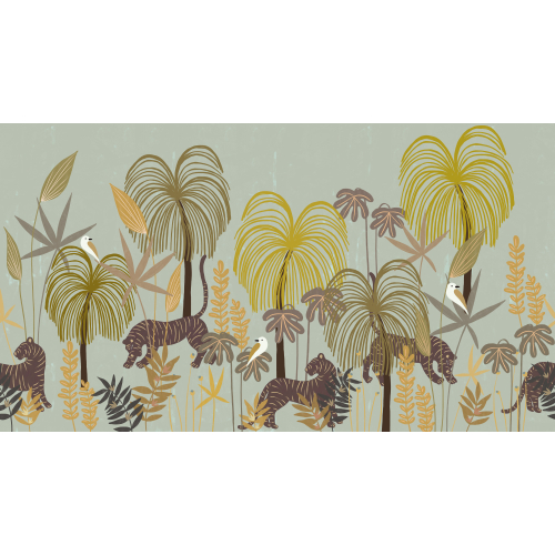 Papier peint panoramique sauvages colorés - Collection Zoé Jiquel - Acte-Deco
