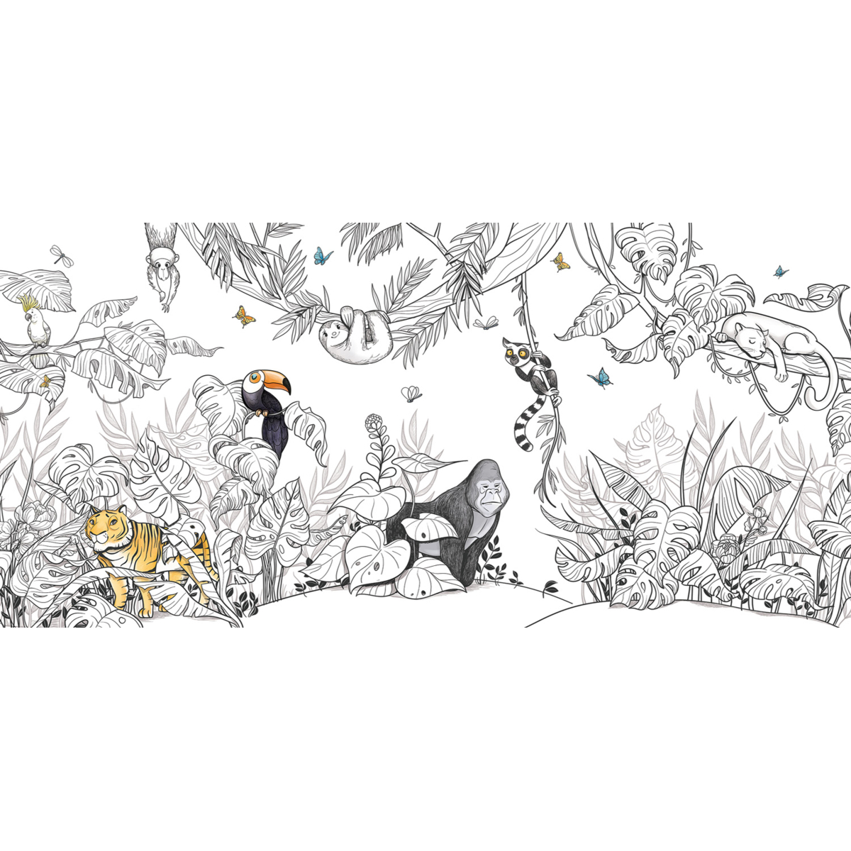 Panoramic wallpaper Jungle - Emmanuelle Colin Collection - Acte-Deco