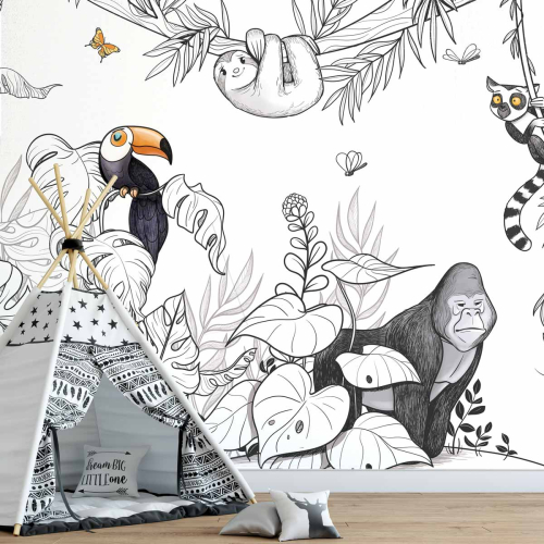 Panoramic wallpaper Jungle - Emmanuelle Colin Collection - Acte-Deco