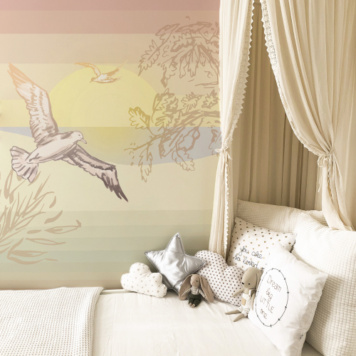 Papier peint panoramique L'Ile aux oiseaux - Collection Lili Bambou Design - Acte-Deco