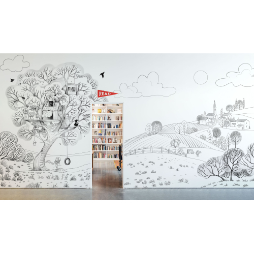 Papel pintado panorámico Cabaña en el aire - Colección Emmanuelle Colin - Acte-Deco