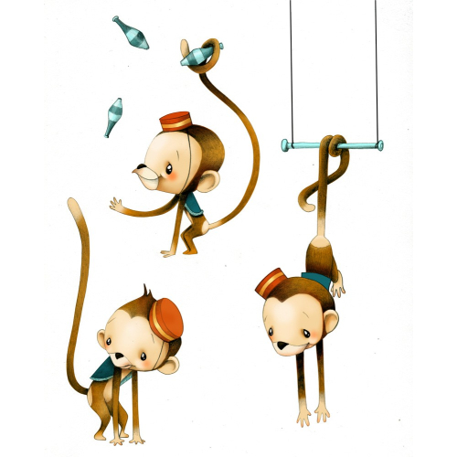 Circus 1 - Petits singes - Sticker