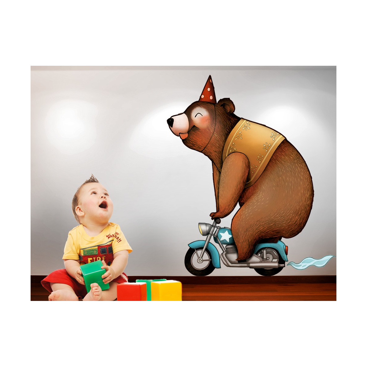 Children's wall sticker bear - Circus 1 Acte-Deco