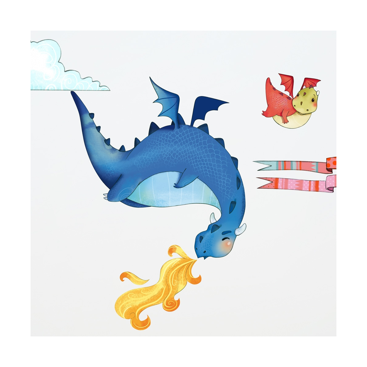Pegatina para niños dragón | Acte-Deco