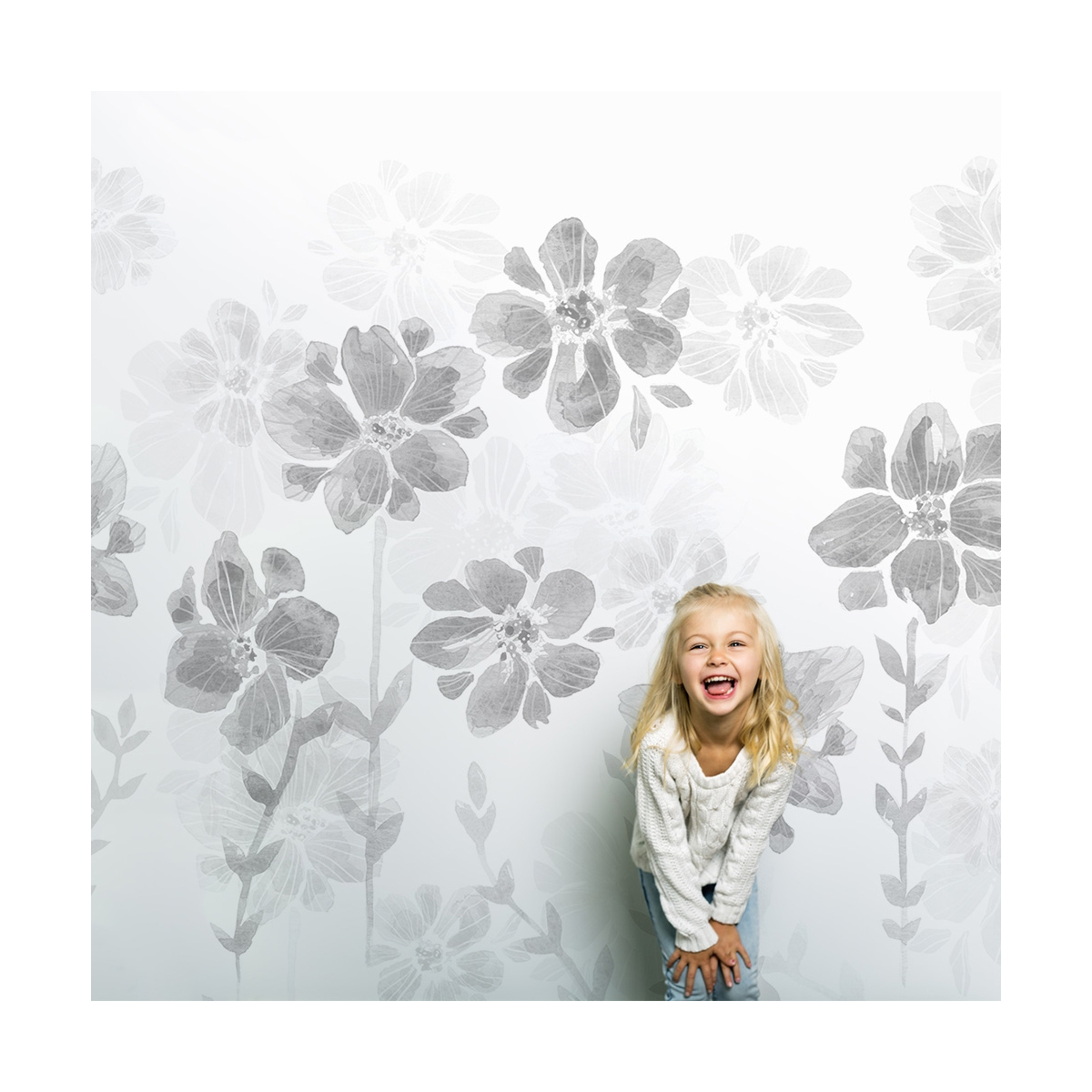 Poetry of Flowers Wallpaper NB - grey Poetry of Flowers Wallpaper NB - grey