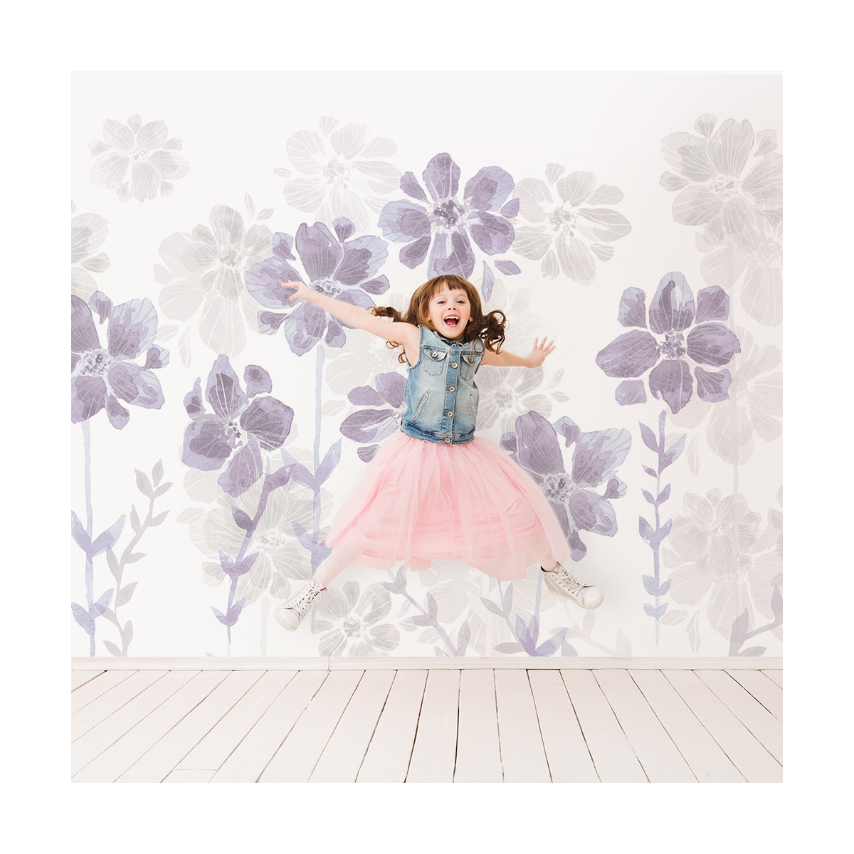 Poetry of Flowers Wallpaper NB - purple Poetry of Flowers Wallpaper NB - purple