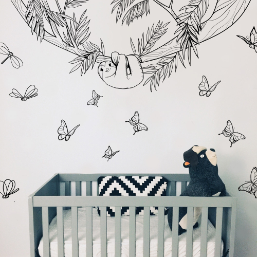 Adesivo murale per bambini con farfalle e libellule - Acte Deco
