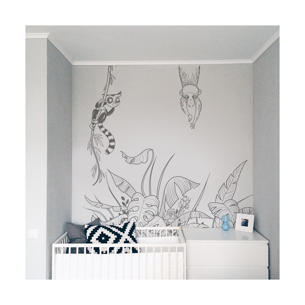 Decorative wall sticker monkey and lemur | Acte-Deco