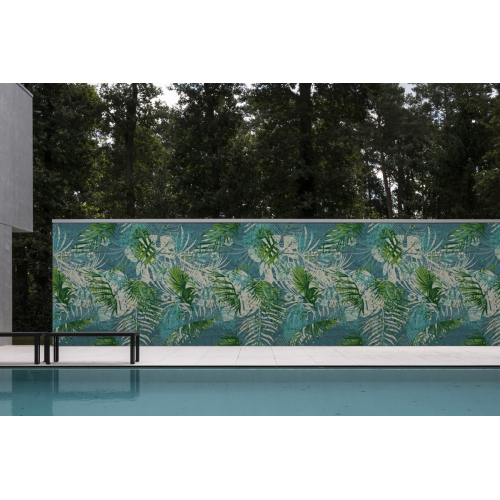 Papel pintado exterior - Hojas verdes tropicales