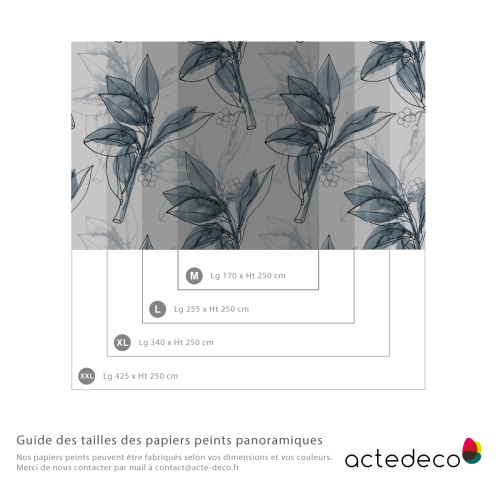 Panoramic wallpaper laurel branch - Acte-Deco