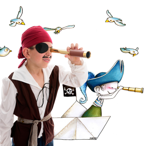 Pirate on the lookout wall sticker for kids- Acte Deco