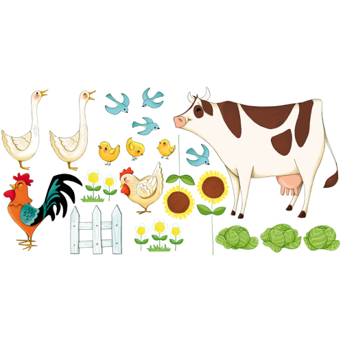 Farm animals wall sticker for kids- Acte deco