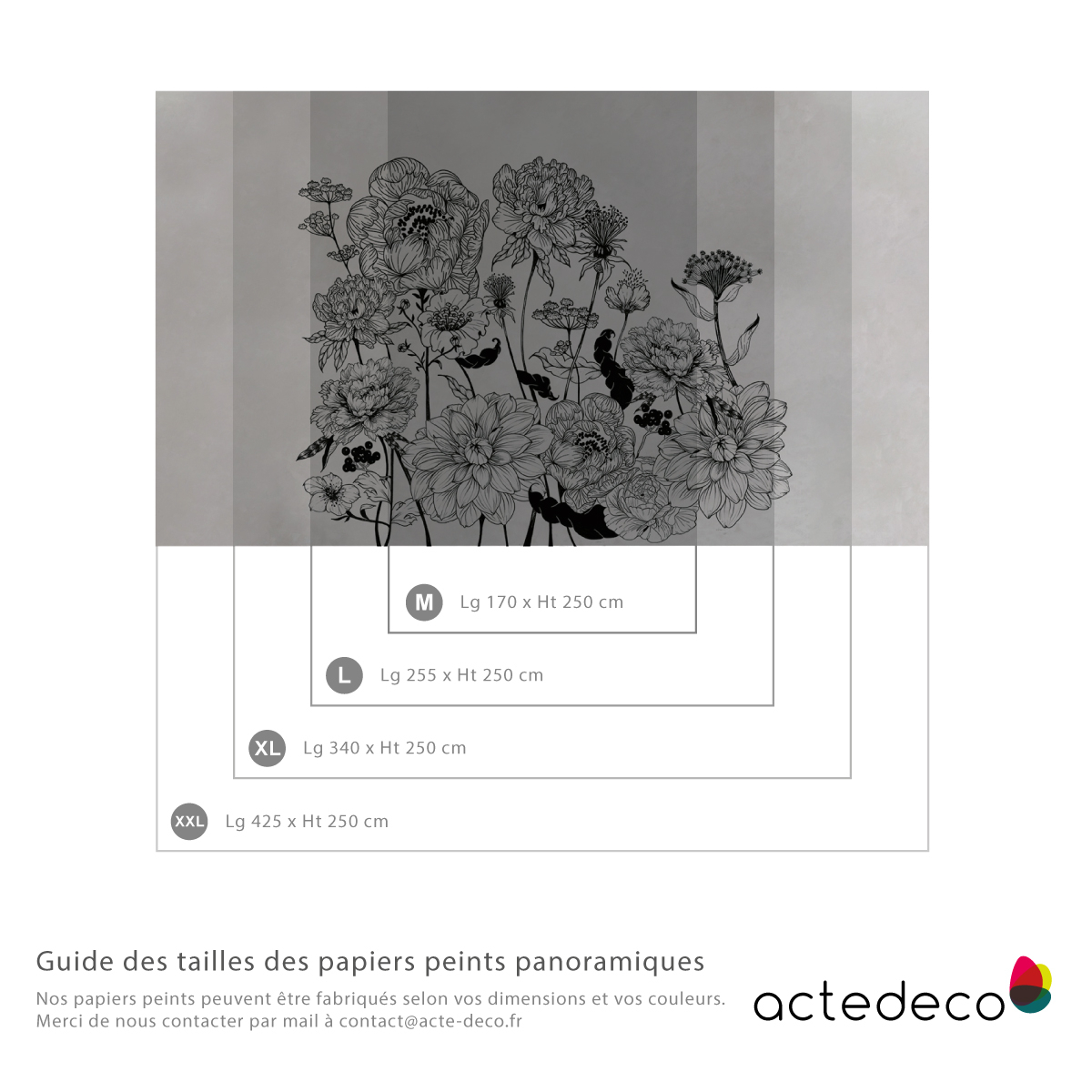 Papier peint panoramique floral Angora | Acte-Deco