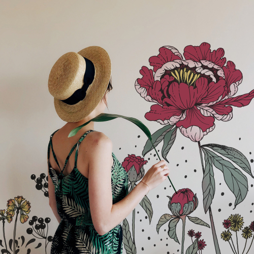 Adesivo murale floreale Melinda Acte-Deco